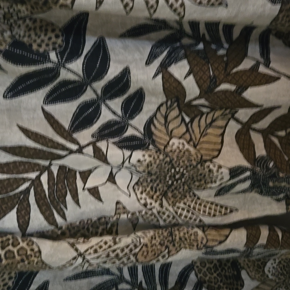 Hot Cotton Brown and Cream Tropical Print Boho Pants - Picture 2 of 4